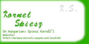 kornel spiesz business card